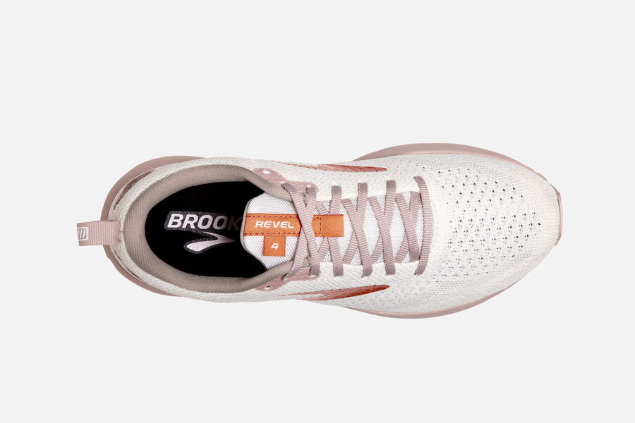 Brooks Running Shoes - Revel 4 Road Womens - White/Gold - WTH-695137